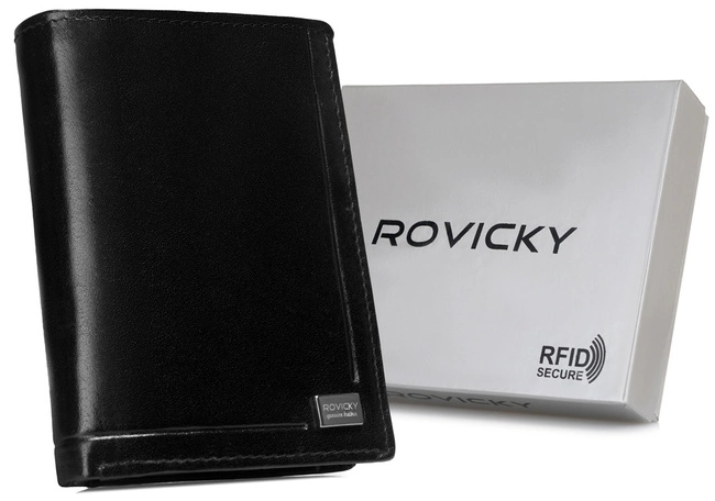 Portfel skórzany Rovicky CPR-125-BAR czarny