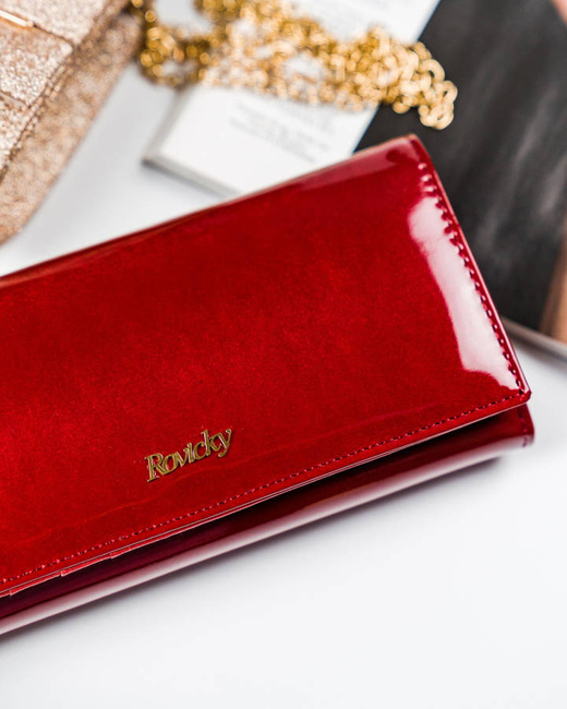 Lakierowany portfel czerwony Rovicky 8801-MIRN-3441 RED