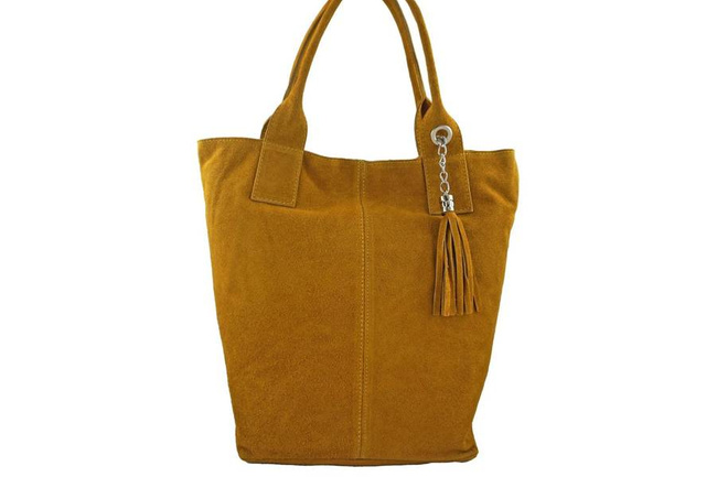 Shopper bag skórzany BARBERINI'S c. żółty 375/8-43