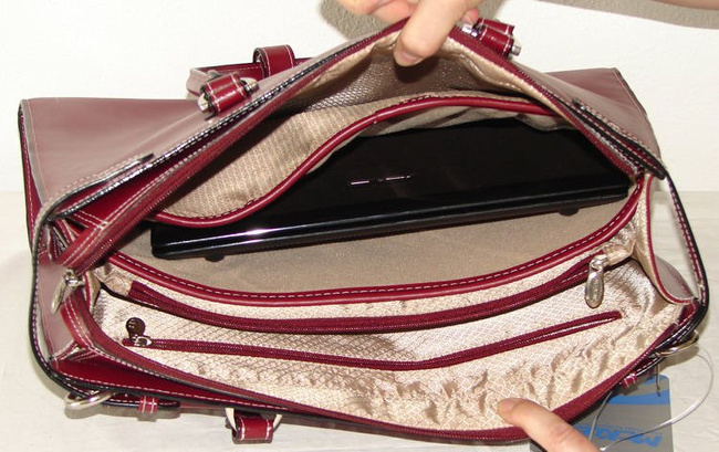 Skórzana torba damska na laptopa 15,4" Mcklein Winnetka 94836 czerwona